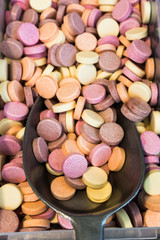 Background made of colorful sweets and candies.  assortment colo