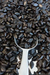 Background made of colorful sweets and candies.  assortment colo