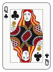 Queen of clubs playing card