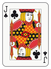 Jack of clubs playing card