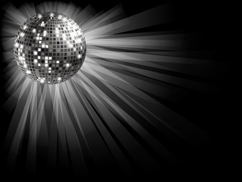 Silver disco ball .