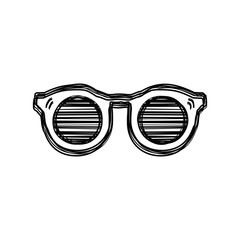 Vector of sketch doodle, glasses icon on isolated background