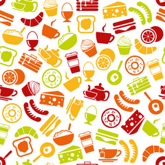 breakfast seamless pattern
