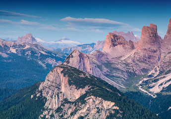 Fototapeta premium Colorful summer morning in the Italian Alps, Dolomites, Europe.