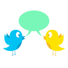two birds tweeting
