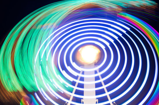 Abstract colorful light trails.