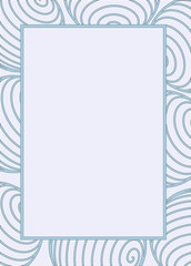 abstract border frame with pattern of blue line