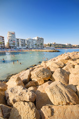 Fototapeta premium Malecom and beach in Torrevieja, Alicante, Spain.