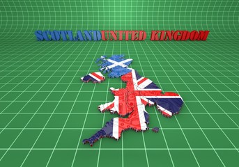 map illustration of Scotland and England