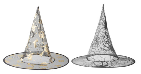 Transparent black witch hats for Halloween