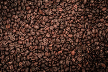 Coffee beans with strong vignette
