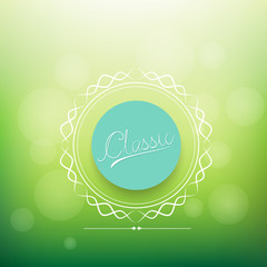 Vintage abstract labels elements on green background. Vector ill