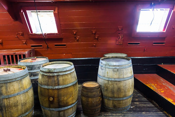 Barrels in cellar