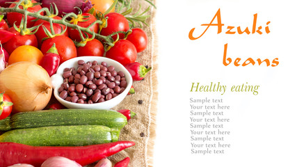 Dry organic azuki beans and vegetables