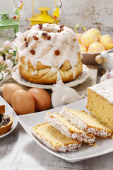 Easter table with cakes