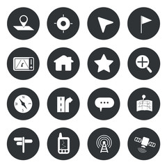 Map navigation icons set vector