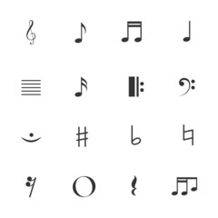 Music notes icons set vector.