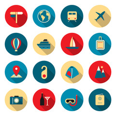 Travel color icons