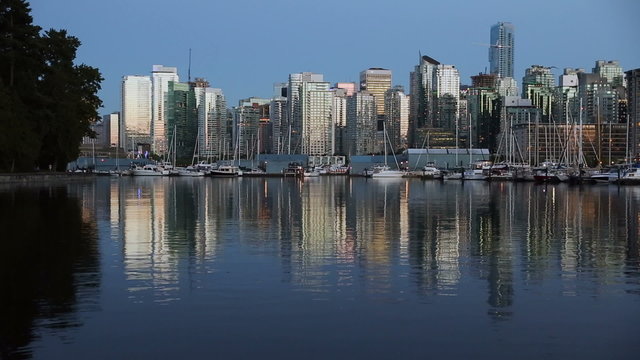 Twilight Downtown Vancouver, Coal Harbor