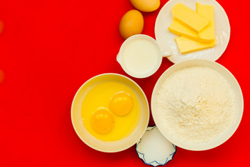 Preparation for baking, bake ingredients.