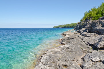 Green and blue water