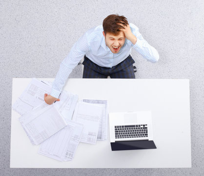 Overworked office worker