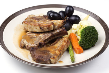 Steak of grill lamb