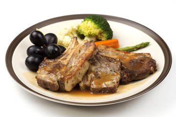 Steak of grill lamb