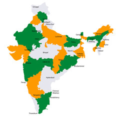 インド　地図　国