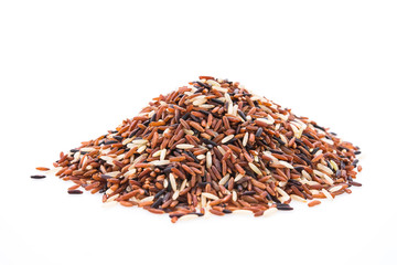 Rice brown isolated on white background