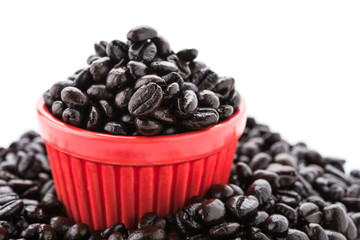 Coffee beans isolated on white background