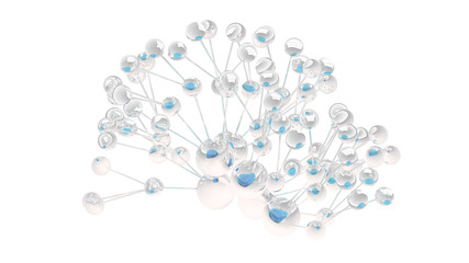 Wasserkugeln mit blauen Kern verbunden