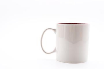 White coffee cup isolated on white
