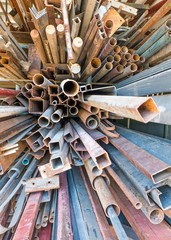 Piles of rusty scrap metal