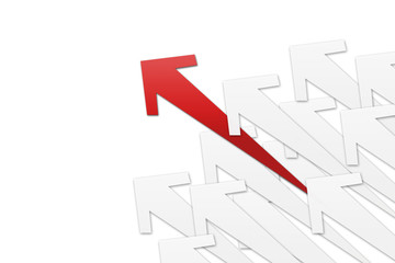 흰색 바탕의 경쟁 화살표