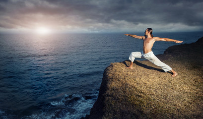 Yoga near the ocean
