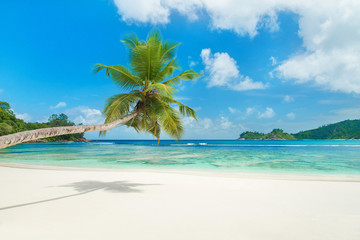 Obraz na płótnie Canvas Tropical beach Baie Lazare at island Mahe, Seychelles