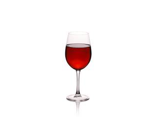 Glass of wine isolated on a white background