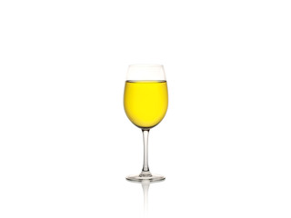 Glass of wine isolated on a white background