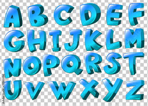 letters of the alphabet in blue colors stock image and royalty free