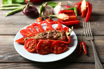 Stuffed pepper with meat and vegetables