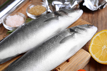 Tasty fish on table close-up