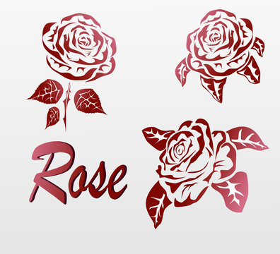 Vector Rose . icons .tattoo