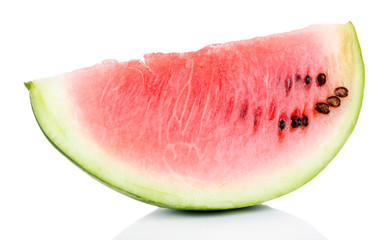 Slice of watermelon isolated on white