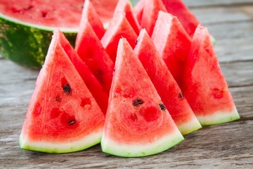 slices of fresh juicy organic watermelon