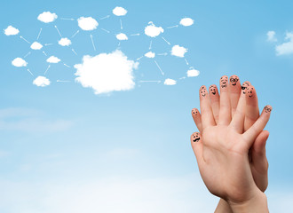 finger smiley with cloud network system