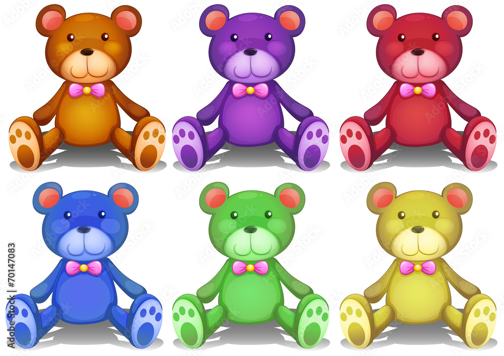 Poster colorful teddy bears