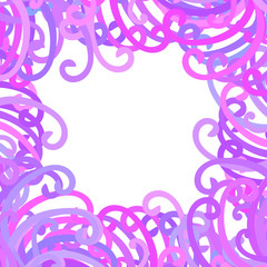 Frame from curls vector colorful