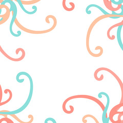 Frame from curls vector colorful