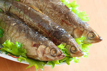 Vendace smoked to perfection and served with salad and parsley